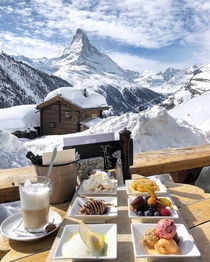 Breakfast in Zermatt Switzerland
