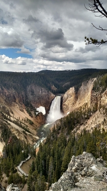 Breathtaking lower falls in the Grand Canyon of Yellowstone 