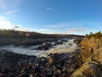 Bright and chilly afternoon at Great Falls National Park on the Potomac at the MDVA border 