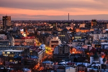 Bucharest evening city center 