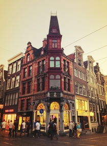 Building containing a smart shop on the corner of Keizersgracht and Leidsestraat in Amsterdam Netherlands 