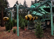 Bumble-bee ride at Santas village in SoCal previous to the parks restoration OC x