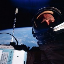 Buzz Aldren takes a self portrait during the flight of Gemini  