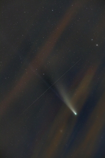 C F NEOWISE and an unknown satellite 