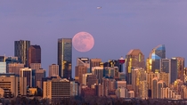 Calgary Alberta Canada underneath the recent blood moon