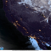 California from Space during PGampE Shutdown 