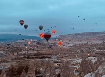 Cappadocia Turkey  with hot air balloons