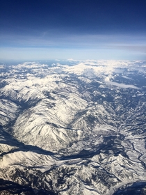 Cascade mountain range from the air 