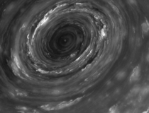 Cassini infrared image of Saturns north polar cyclone Its  miles across 