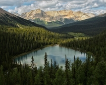 Casteleja Lake in the wild Front Ranges of Banff National Park Alberta Canada 