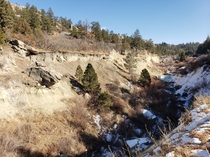 Castlewood Canyon CO carved out by a dam break in  