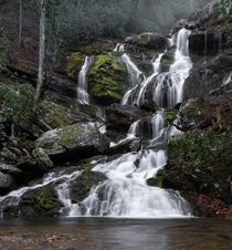 Catawba Falls of Pisgah National Forest yesterday on a foggy morning  IG endearingjourney