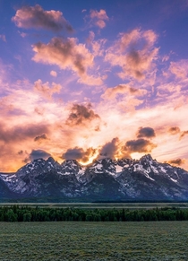 Catching a sunset at the Tetons from last Spring 