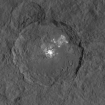 Ceres Bright Spots Seen in Striking New Detail Image taken by NASAs Dawn spacecraft shows Occator crater on Ceres 