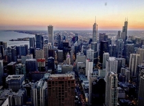 Chicago sunset from the Hancock Tower