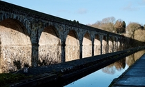 Chirk Aqueduct spanning the river Ceiriog on the England-Wales border