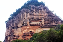 City built into a cliffside - Maijishan Grottoes Gansu China