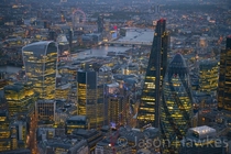 City of London at dusk by Jason Hawkes 