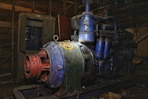 Civil Defense kw diesel generator in an abandoned fish hatchery Northern California