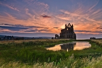 Classic Sunset At Whitby Abbey North Yorkshire England  Photo by Paul Downing