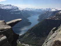 Classic View of Trolltunga with Ringedalsvatnet Norway 