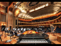 Cleveland Orchestras Severance Hall main hall interior design by Walker amp Weeks  interior includes elements of Art Deco Egyptian Revival silvery aluminum leaf ceiling based on  century English point lace Seats  Includes rare original E M Skinner pipe or
