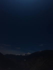 Clicked this picture at  am before starting my trek The clear and starry sky is mesmerizing 