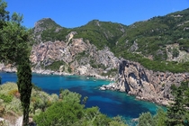 Cliffs and bays of Corfu island Greece 