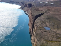 Cliffs near Arctic Bay on Baffin Island Nunavut  by Timkal
