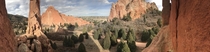 Climbed up some rocks to take this panorama at Garden of the Gods in Colorado Springs 