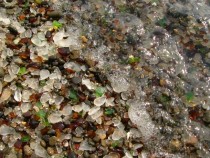 Close-Up of a Wave On The Glass Beach in Ft Bragg CA Photo by Jef Poskanzer 