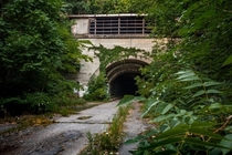 Closed since  the now abandoned and overgrown rays hill tunnel Bedford Pennsylvania USA 
