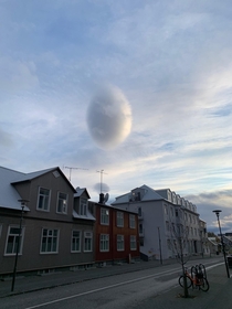 Cloud over Reykjavk Iceland this morning