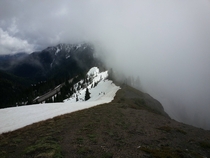 Clouds flowing over the mountain at Hurricane Ridge WA 