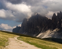 Clouds forming over the Dolomites 