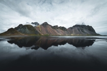 Cloudy day at Vestrahorn Iceland 