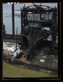 Coal loading operation at the Pennsylvania Railroad Docks Sandusky Ohio  