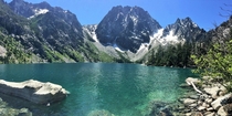 Colchuck Lake in front of Dragontail Peak up in the Enchantments in Leavenworth WA 