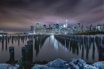 Cold night in Brooklyn New York staring at Manhattan Shot with a Canon D markiii  camera settings mm secs f ISO  please visit WWW InstagramcomAnthonyAprea