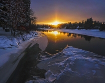 Cold sunset in Bend Oregon 