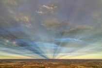 Colorado anticrepuscular rays this evening