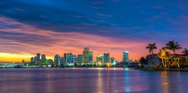 Colorful Miami skyline 