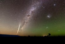 Comet Lovejoy with the Milky Way airglow and Zodiacal light in  