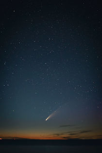 Comet NEOWISE view while camping on Lake Huron 