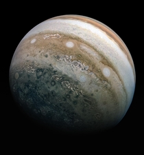 Composite view of Jupiters Southern Hemisphere using imagery from Junos Perijove  on May th