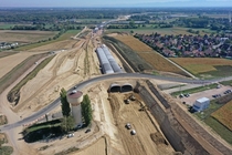 Construction of a tunnel for the new A motorway around Strasbourg France