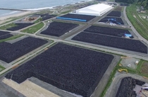 Contaminated dirt from the Fukushima disaster being bagged and sealed away