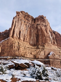 Courthouse towers in winters Arches National Park 