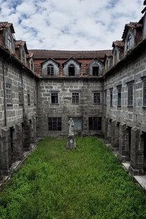 Courtyard of an abandoned monastery in Portugal