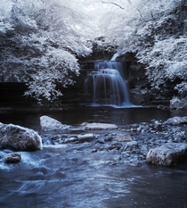 Cray Falls in Infrared Yorkshire Dales - with my converted Canon D 
